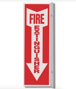 Plastic Fire Extinguisher sign with arrow