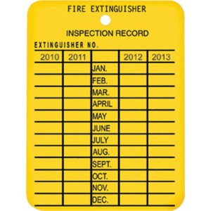 Fire Extinguisher Inspection Tag Record